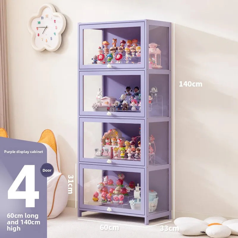 Doll Storage Doll Doll Display Cabinet Transparent Shelf Cotton Plush Display Box Doll Storage Cabinet Oasis Select Four floors 60 long