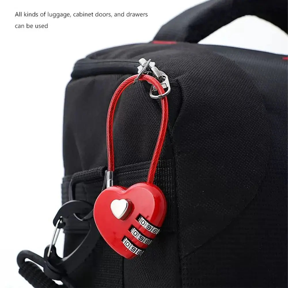 Valentine's Day Heart Style Love Password Lock 3 Digit Password Password Code Padlock Padlock Schoolbag Oasis Select