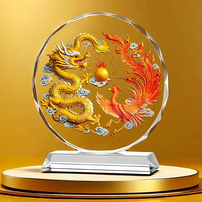 Koi Crystal Ornaments for Desktop Home Decoration Yearly Abundance Gift-giving Handicrafts for Housewarming Oasis Select G 22cm X 20cm