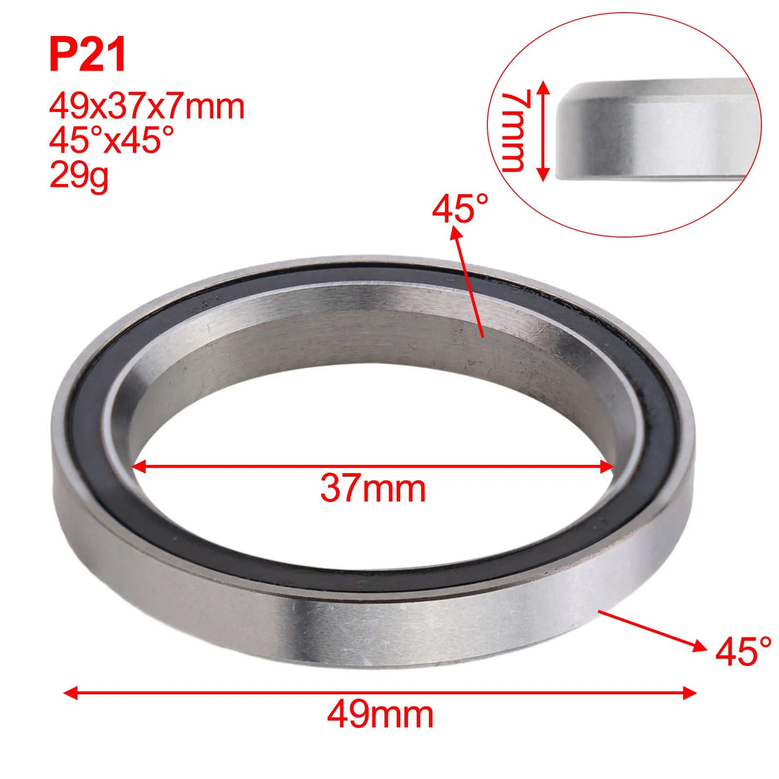 Silver Bicycle Part Repair Parts For Bicycle Bowl Set Bearing Peilin Shaft Steel Silver Bike Accessories 38/39/41/44/49/52mm Oasis Select P21