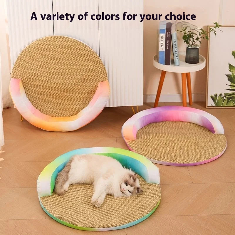 Summer Cooling Pet Bed - Detachable Rattan Mat, Ice Silk Cat/Dog Bed for All Seasons Premium Pet Cooling Bed Detachable Rattan Oasis Select