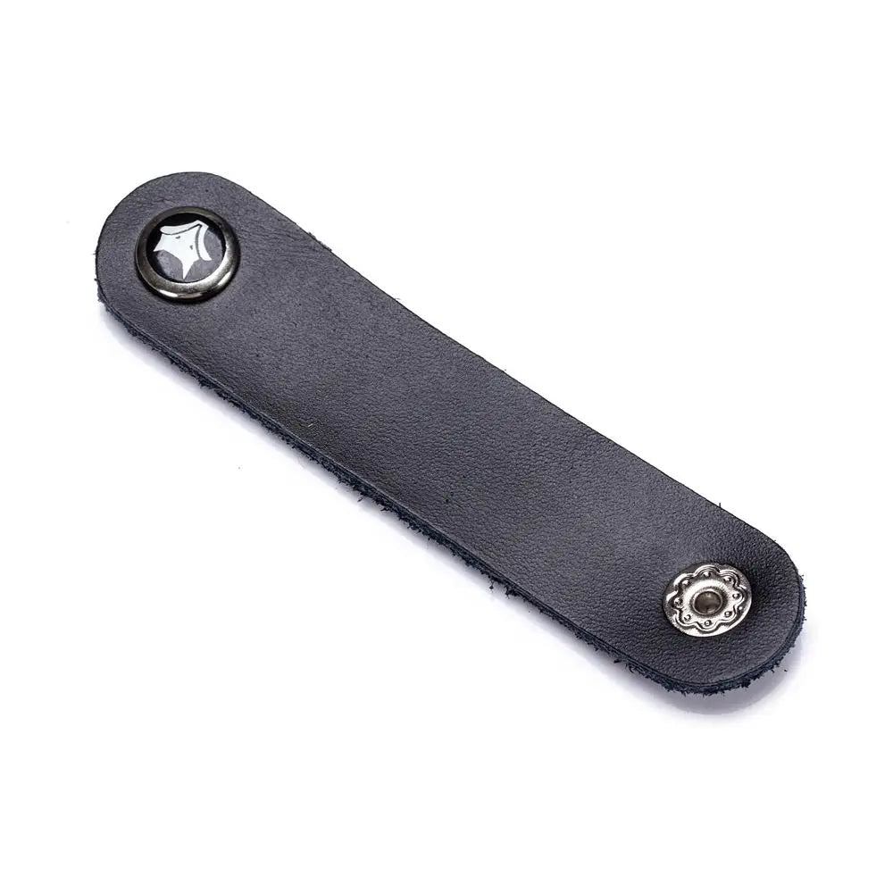 4Pcs Leather Data Cable Organizer Cord Winder Straps Earphone Wrap Winder Charger Protector Tidy Storage Cable Holder Clips Ties Oasis Select black 1pc