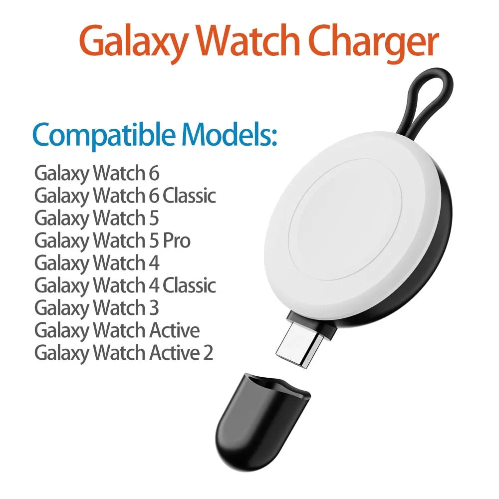 USB-C Magnetic Watch Charger – Apple Watch & Samsung Galaxy Smartwatch Charger Oasis Select Galaxy Watch White