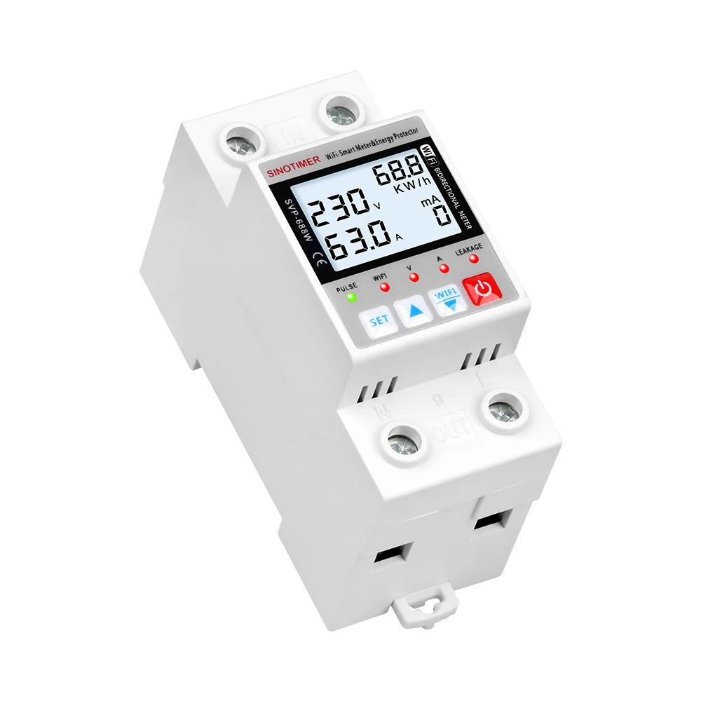 WiFi Remote Over Under Voltage Protector Current Limit Leakage Overheat Protection Solar Bidirectional PV Meter Circuit Breakers Oasis Select