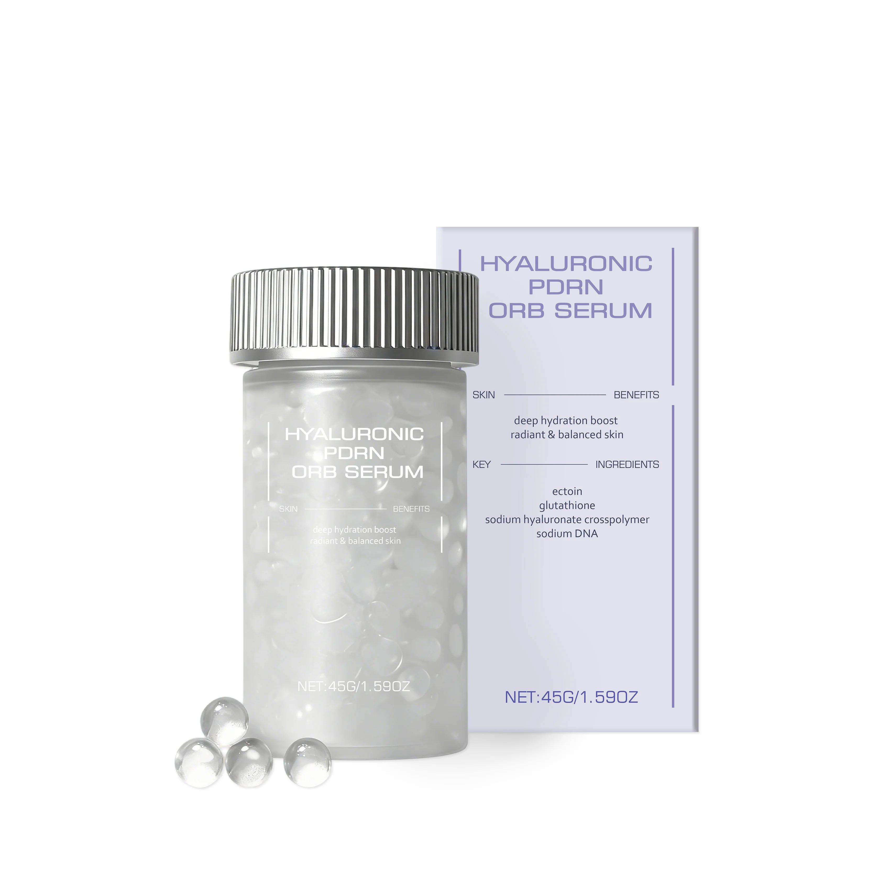 Hyaluronic PDRN ORB Serum Firming Deep Hydration Skin Repair Radiance Booster Anti Wrinkle Nourishing Facial Skin Essence Oasis Select 45g Boxed
