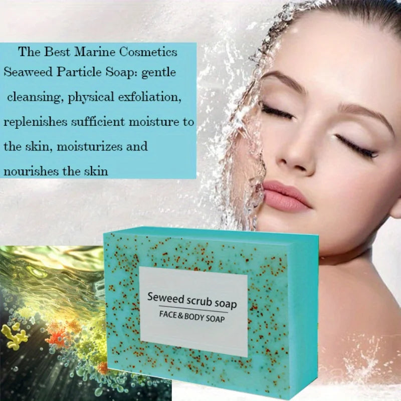 Seaweed scrub particle soap is rich in vitamin E. It contains olive oil, which gently cleanses the face, moisturizes and hydrate Oasis Select