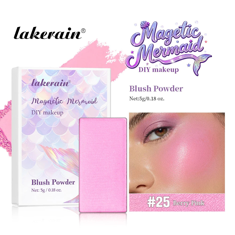 Lakerain Magnetic Mermaid Makeup Palette Long Lasting Waterproof Eyeshadow Palette Refills Multi-purpose DIY Beauty Makeup Gifts Oasis Select 25Berry Pink