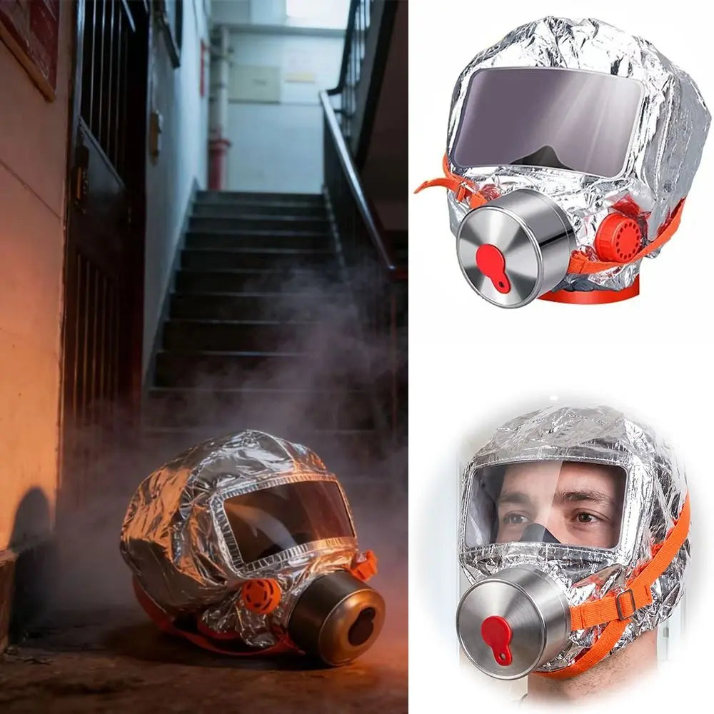 Multi-Layered Filter Fire Escape Mask Easy-Fit Hood Self-Rescue Breathing Apparatus Smoke Filter Respirator Fireproof Filter Oasis Select