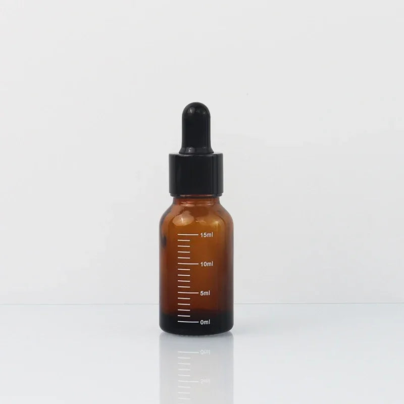 5ml-100ml Dropper Bottles With Scale Reagent Eye Drop Amber Glass Aromatherapy Liquid Pipette Bottle Refillable Bottles Travel Oasis Select 15ml