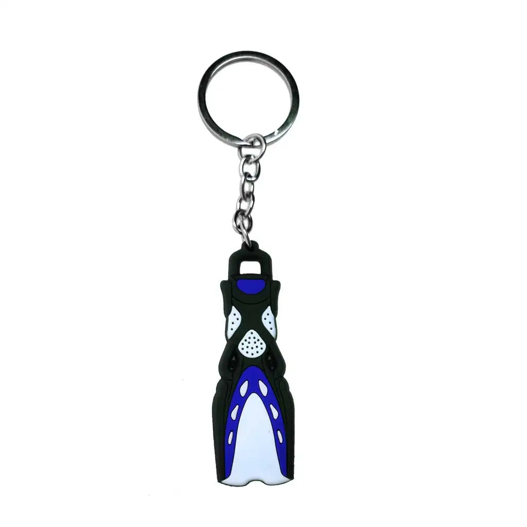 Mini Fins Keychain Scuba Flipper Key Chain Dive Key Ring Holder Keyring Pendant Ornaments OW AOW Keepsake Gift Zipper Handle Oasis Select Blue