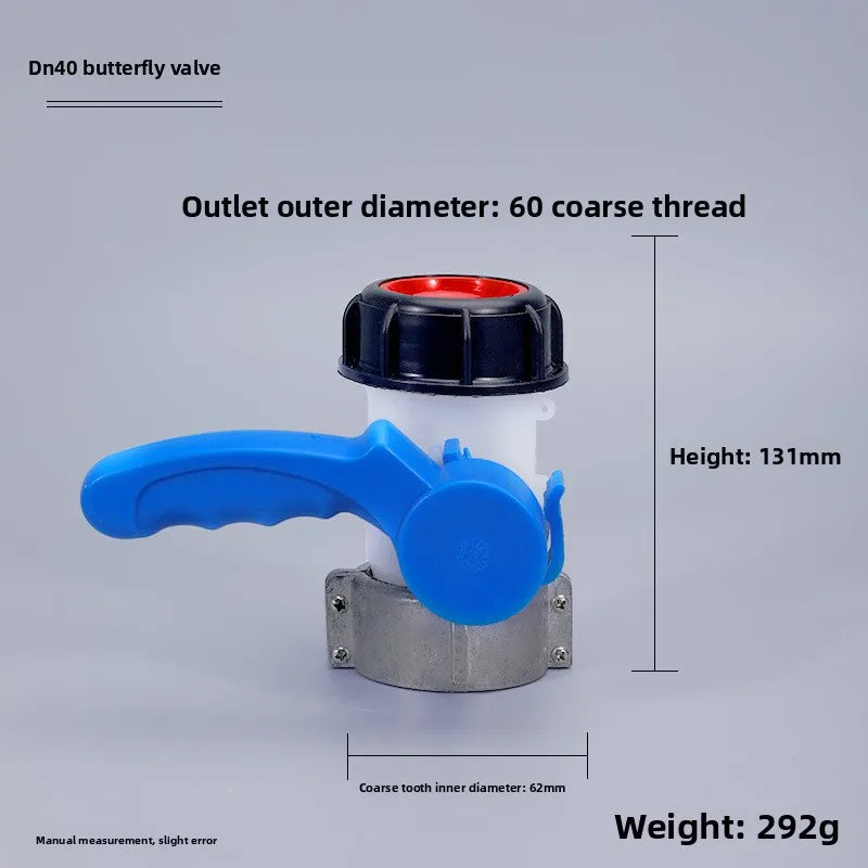 Butterfly Valve for IBC Tank Tote Tank Connection Plastic Water Drain Adapter DN40 50 80 62 75 100mm - Easy Drain Valve Oasis Select B