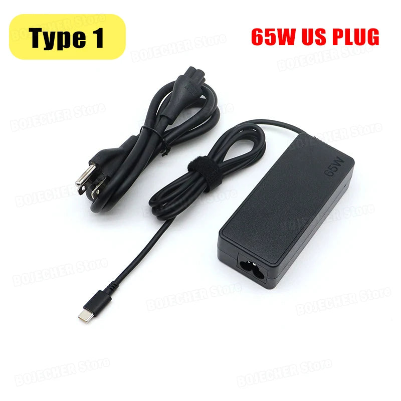 65W 20V 3.25A Type-C Interface Laptop Charger For Lenovo ThinkPad Hp Yoga Dell ASUS Fast Charging USB C Power Supply Adapters Oasis Select Type-1 US