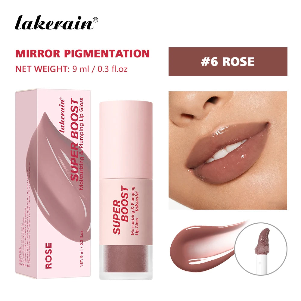 Moisturizing & Plumping Lip Gloss High Shine or Shimmer Finish Long Lasting Hydration Care Fresh Sensation Non-Sticky Lip Gloss Oasis Select Rose