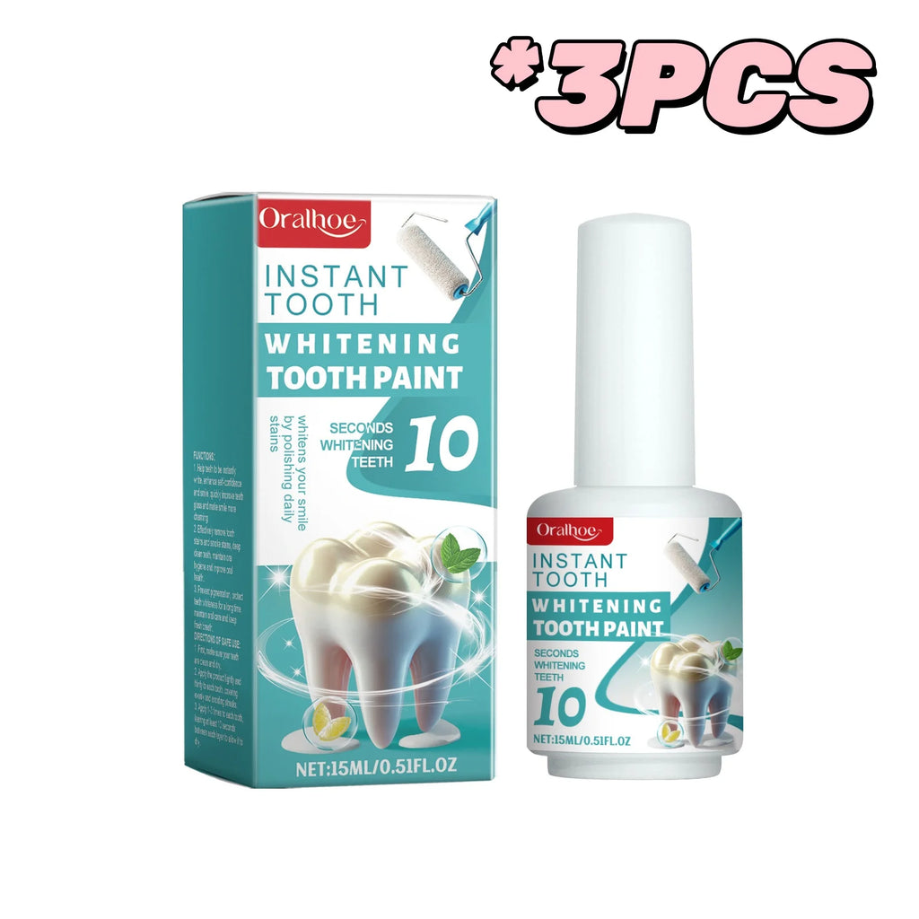 ORALHOE Instant White Tooth Paint Teeth Whitening Varnish Deep Clean Stain Remover Fresh Breath Oral Hygiene Oasis Select 15ml Boxed X3PCS