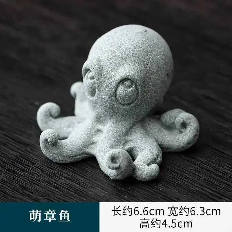 National Trend Green Sandstone Small Ornament Home Desktop Decoration Tea Table Tea Tray Decoration Paperweight Cover Pen Holder Oasis Select Cute Octopus