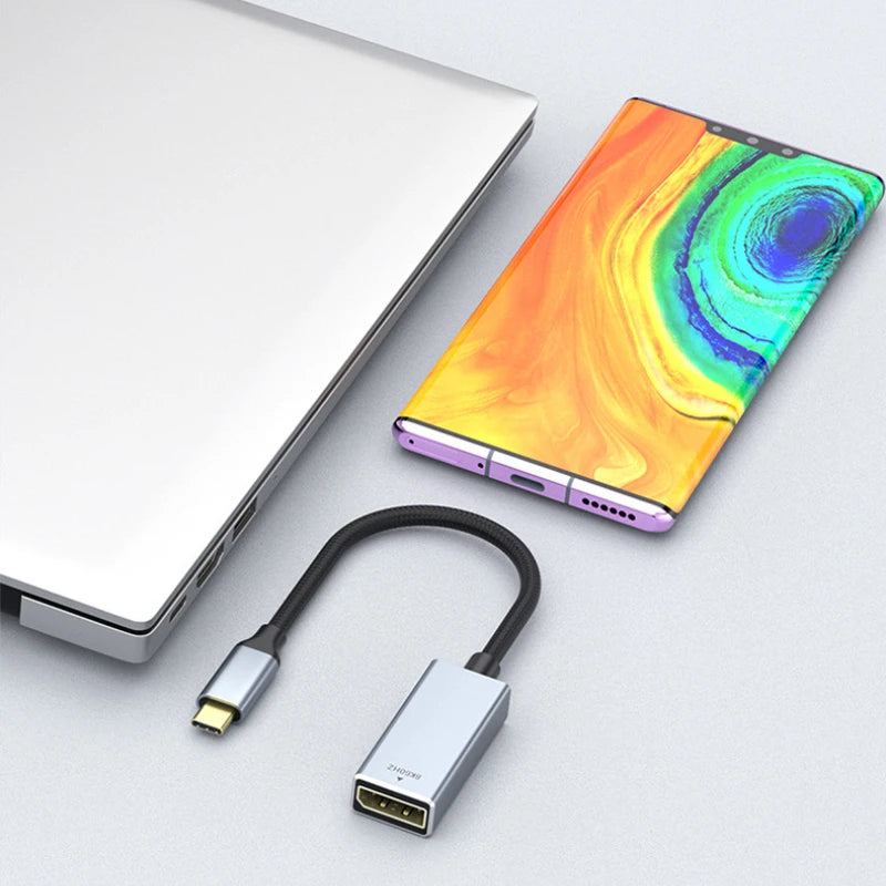 8K USB 3.1 Type C To Displayport Cable 8K@60Hz 4K@144Hz DP 1.4 Adapter USB C Display Port Video Adapter for MacBook Pro Air M1 Oasis Select