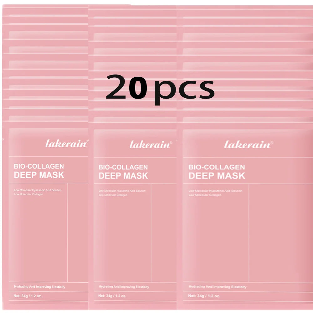 Bio-Collagen Real Deep Mask Supplement Collagen Hydrating Overnight Hydrogel Mask Elasticity Improvement Pore Minimizing Firming Oasis Select 20pcs