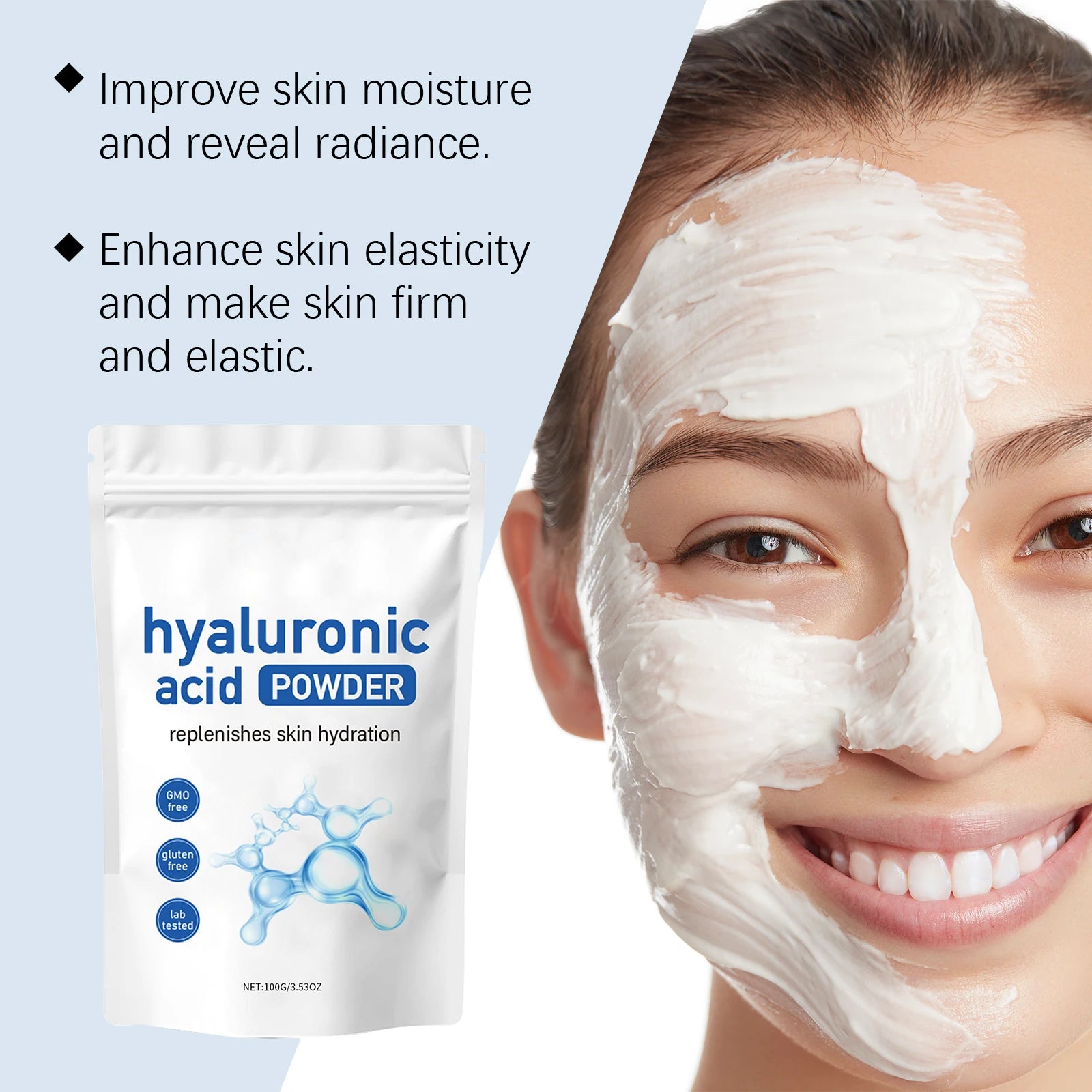 Hyaluronic Acid Moisturizing Jelly Mask Hydrating Anti Aging Smoothing Firming Nourishing Skin Care Powder To Gel Facial Mask Oasis Select