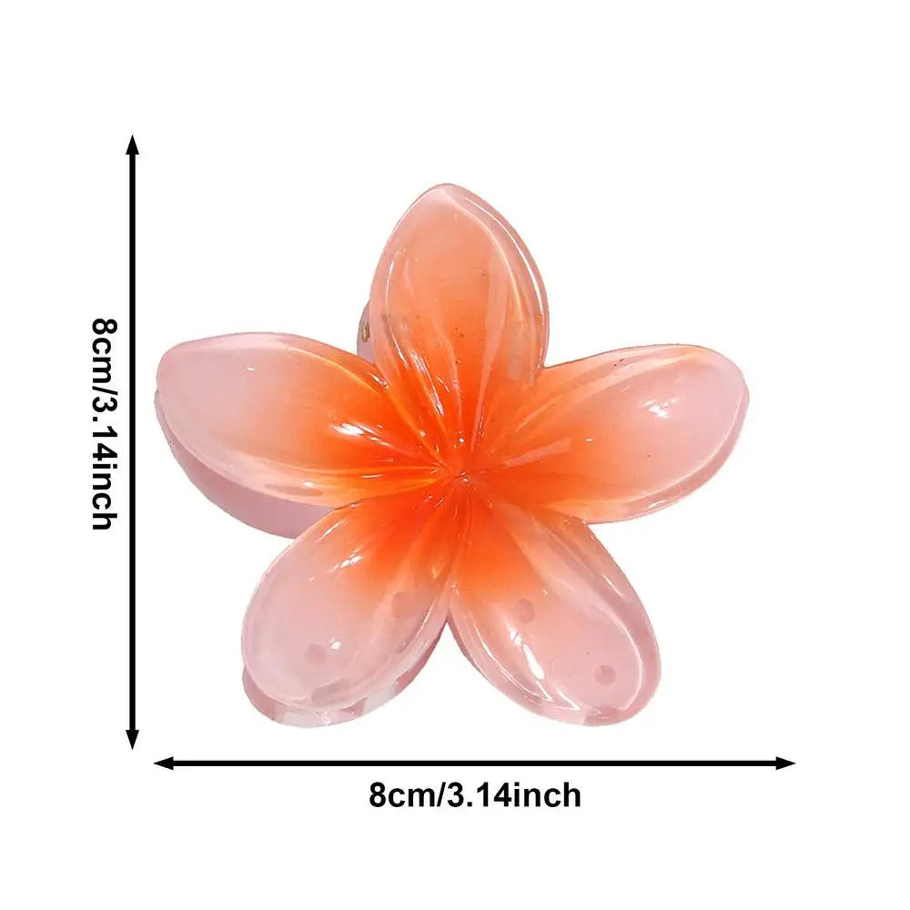 2025 New Vacation colorful Egg Flower Hair Clips Hawaii Beach Claws Bohemian Hairpin for Girls Oasis Select China Mainland coral