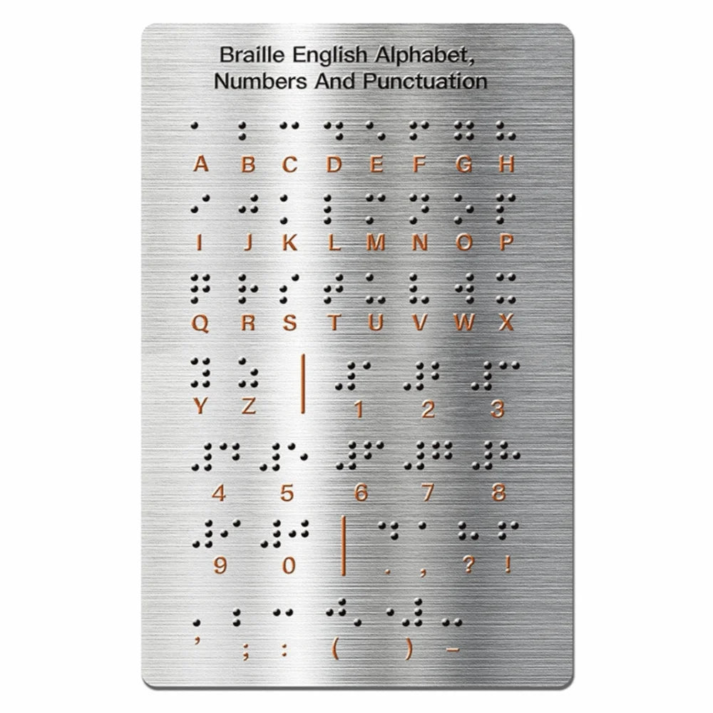 Aluminum Braille Alphabet Board Efficient Professional Braille Learning Board with Raised Dots Educational Braille Practice Tool Oasis Select Silver