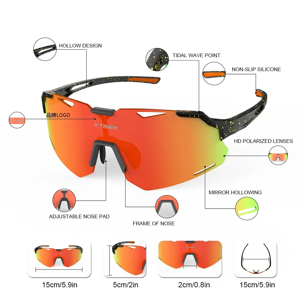 X-TIGER Children's Cycling Glasses UV400 Protection TR90 Ultralight MTB Bike Outdoor Sports Sunglasses Windproof Sun Visor Oasis Select