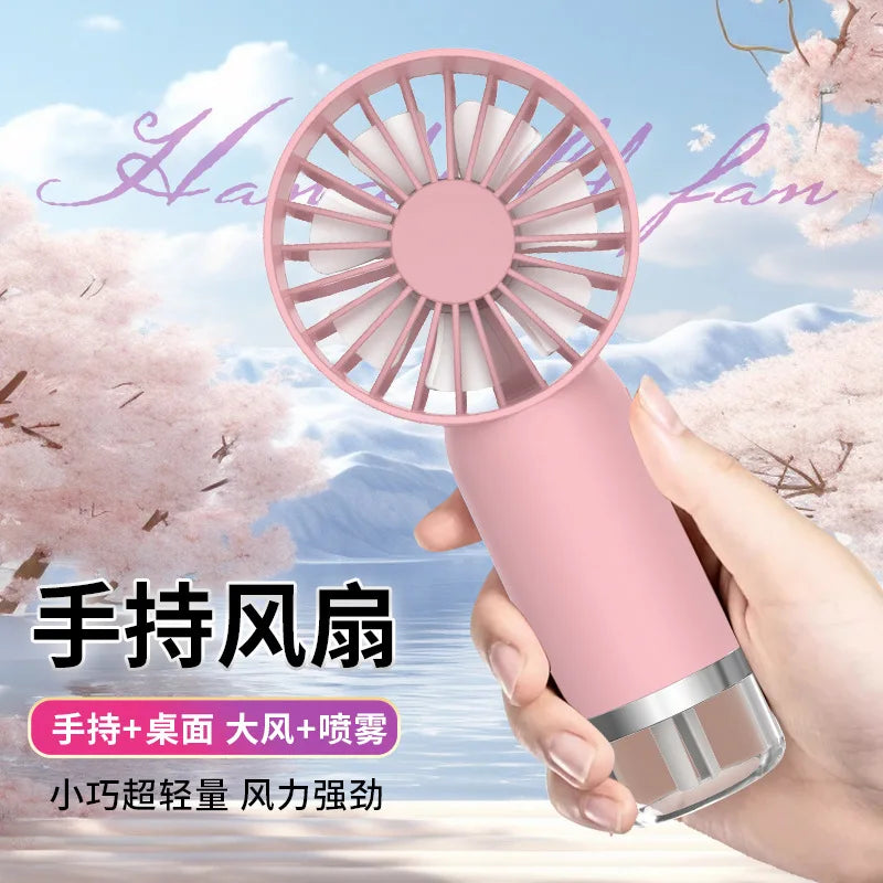 Handheld Spray Mist Fan – USB Rechargeable Portable Cooling