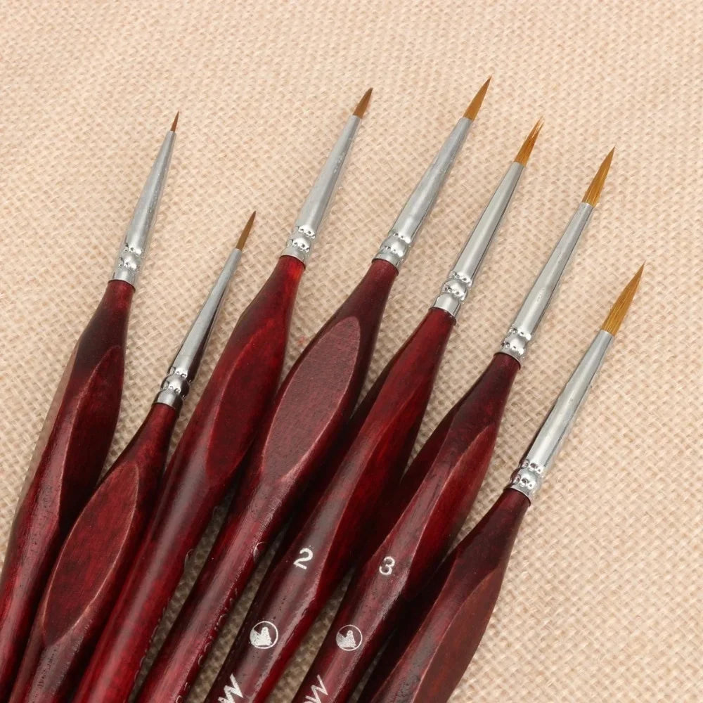 7Pcs Paint Brush Set Professional Sable Hair Art Nail Painting Drawing Pen Oasis Select