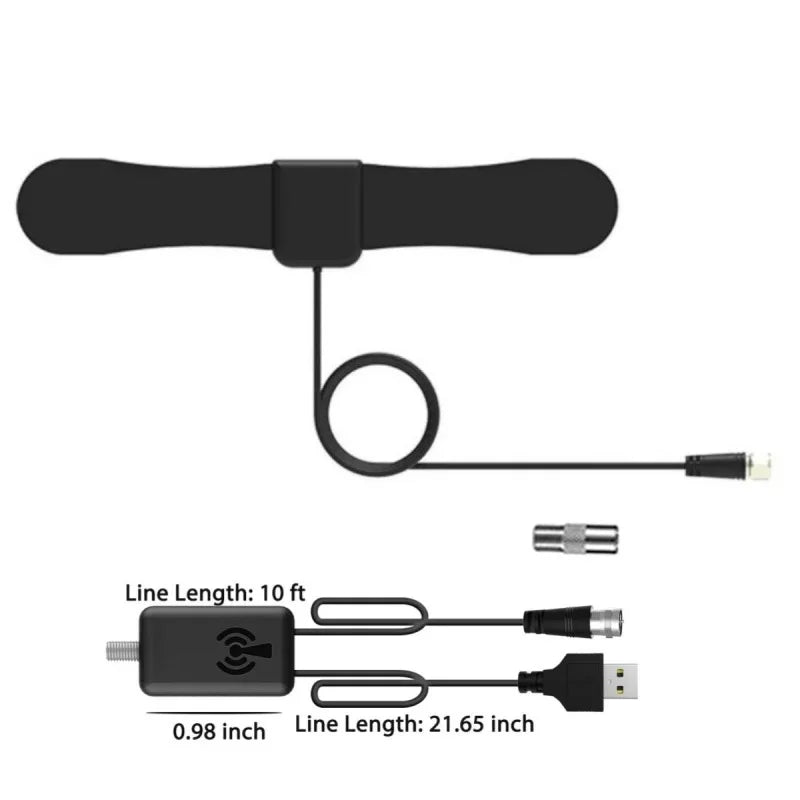 TV Antenna Digital Antenna for Smart TV 4K 1080p HD Digital VHF UHF All TV's for Local Channels, Smart Switch Signal Booster Oasis Select Silver