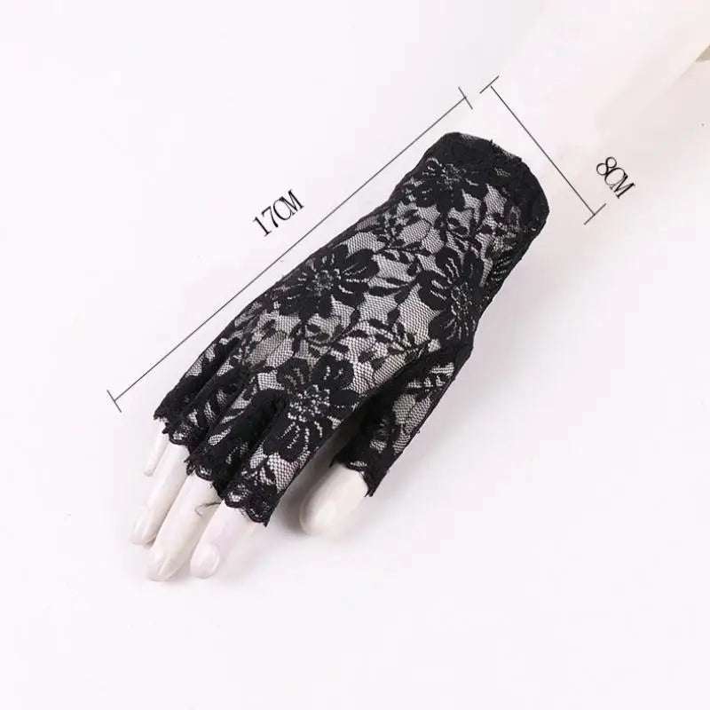 Lace Fingerless Gloves Women Elegant Breathable Bridal Wedding Party Cosplay Driving Fashion Accessory Oasis Select