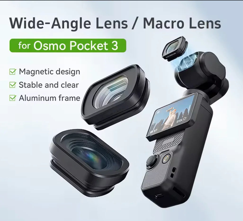 Magnetic Wide Angle & Macro Lens for DJI Osmo Pocket 3/4