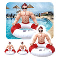 Muscle Men Inflatable Swim Ring Leakproof Blow Up Swim Tube with Cup Holder Swimming Rings Floaties for Kids Youth Adults Oasis Select United States
