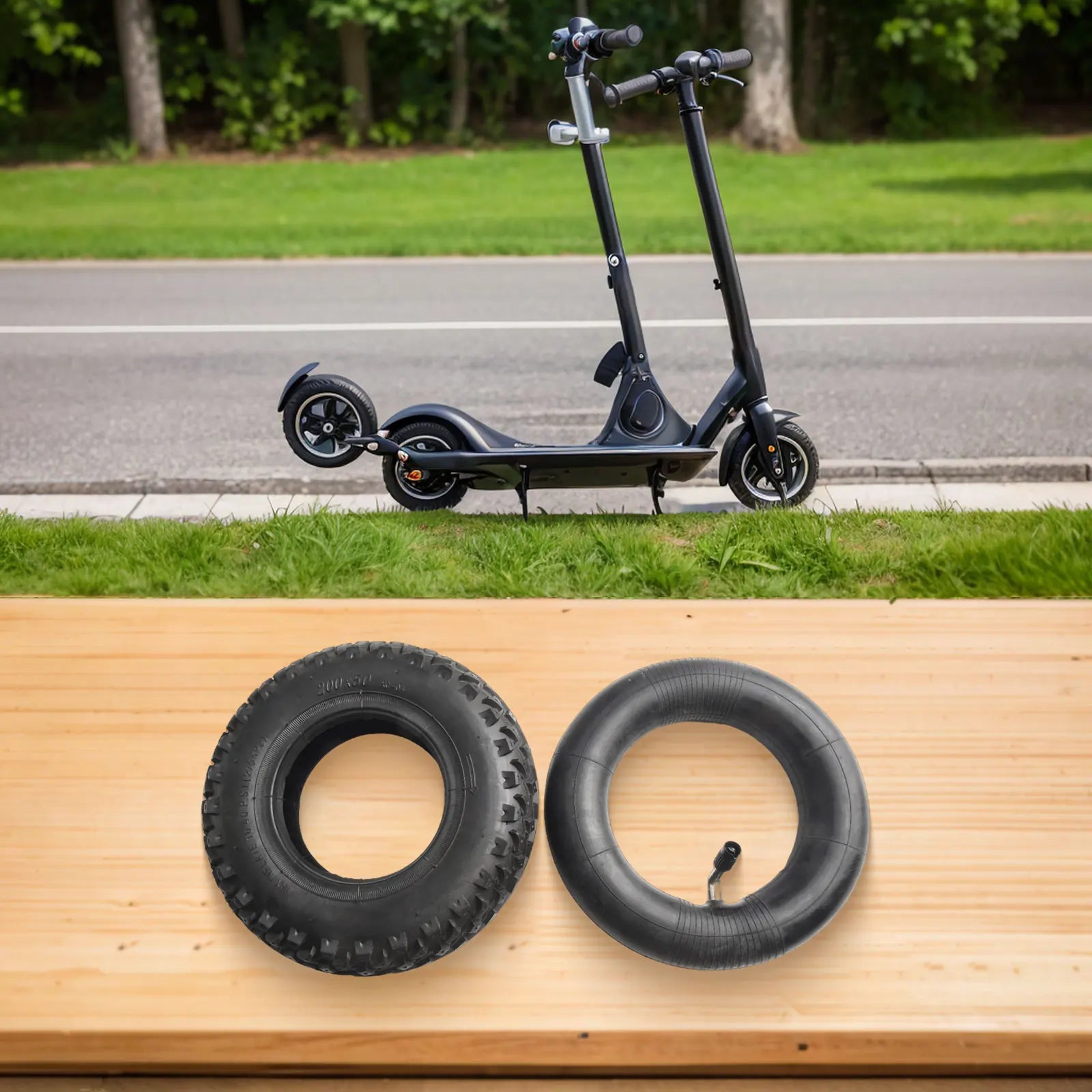 Tire Outer Tire Inner Tube Tube Off-road Rubber 200x50cm Abrasion Resistant Electric Skateboard Scooter Practical Oasis Select
