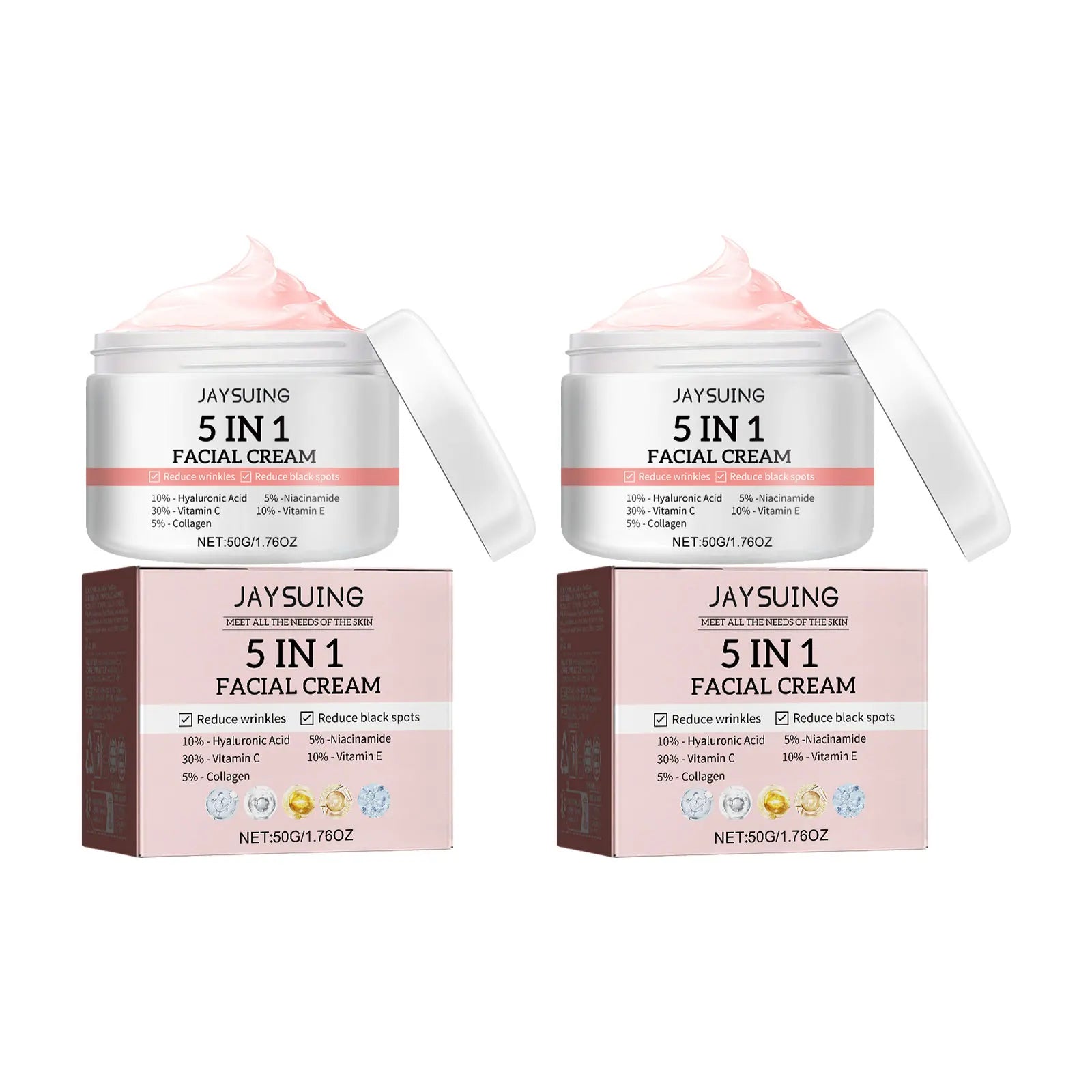 Jaysuing 5-in-1 Face Cream – Anti-Aging, Brightening & Firming Brightening Face Cream Oasis Select 2x50g boxed