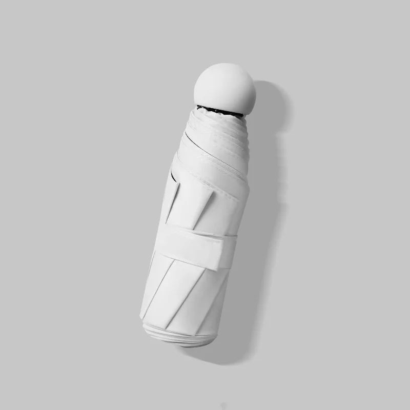 Capsule Umbrella Sunny and Rainy Dualuse Rainproof Wind-resistant Sun Protection Outdoor Traveling Portable Mini Umbrella Oasis Select WHITE