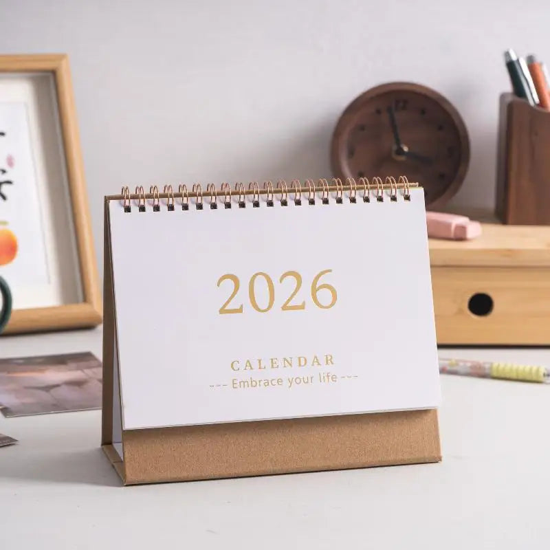 2026 Calendar Simple Memo Book Monthly Daily Planner Scheduler Time Management Home Office Desktop Decoration Standing Calendar Oasis Select Yellow