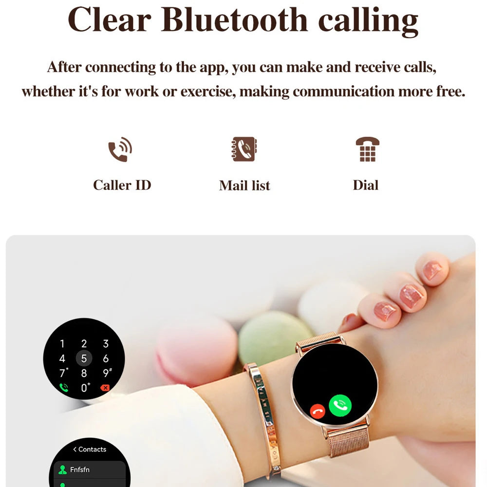 Smart Watch AMOLED Screen All Metal Body Women Blue Tooth Call 3D Dynamic Dial BT Call Smartwatch Heartrate Information Reminder Oasis Select