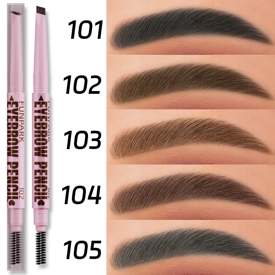 FUNPARK 2-in-1 Waterproof Eyebrow Pencil & Brush – 5 Colors