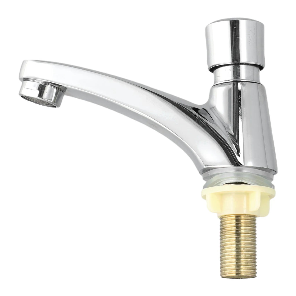 LEENKEA Self-Closing Chrome Faucet – Water-Saving Sink Tap Self-Closing Faucet Oasis Select A