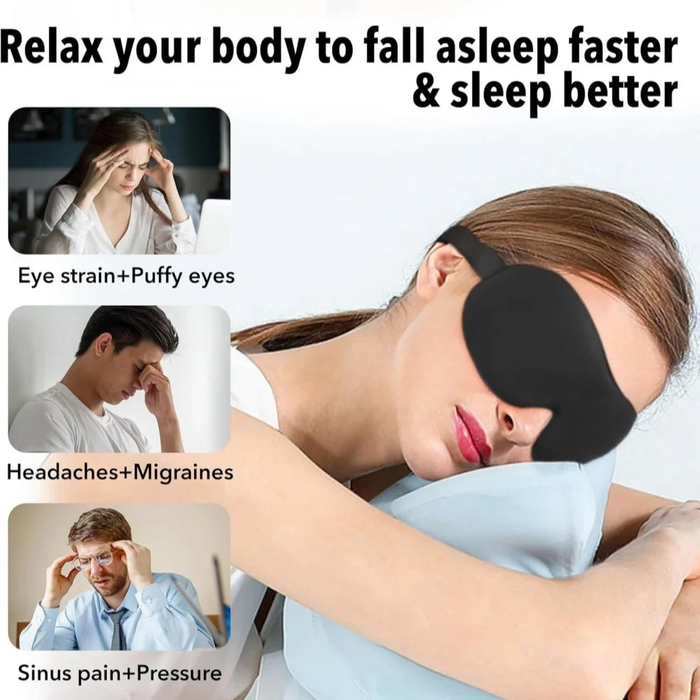 3D Sleep Mask – Memory Foam Blackout Eye Mask for Travel