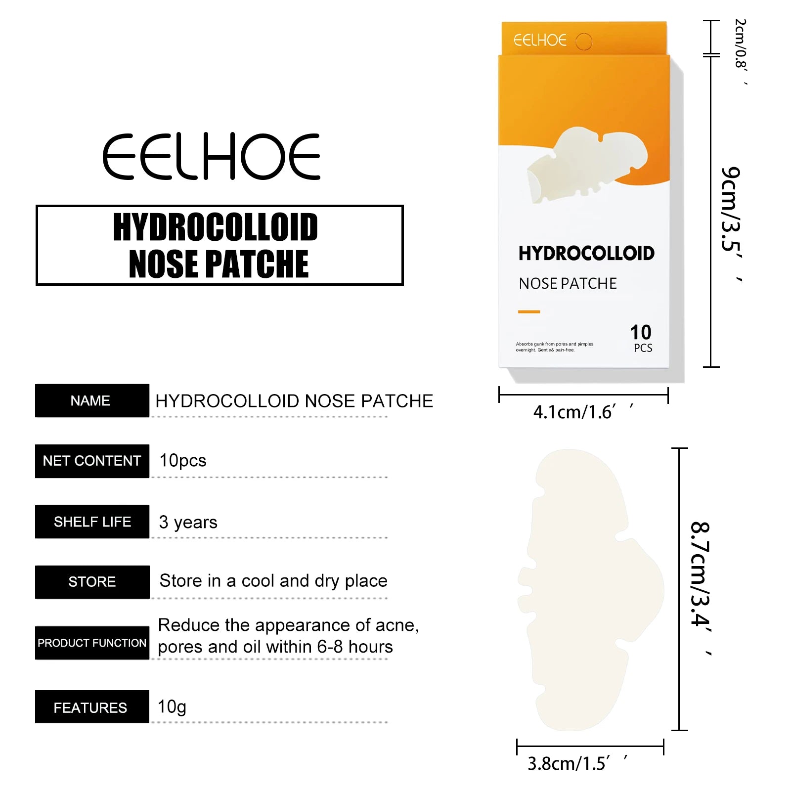 Pore-Cleaning Nose Strips Pore Cleaning Blackhead Remover Smooth Skin Remove Black & White Heads Oil-Control Shrink Pores Oasis Select Hydrocolloid