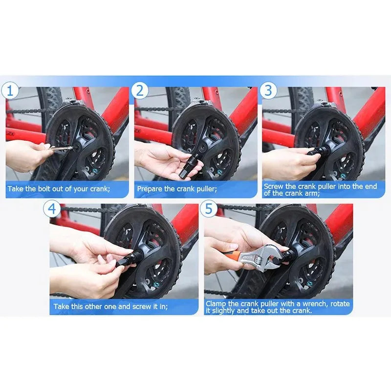 1Pc Bicycle Crankset Puller Crank Arm Puller Remover Bike Tools Mountain Crank Extractor Bicycle Carbon Steel Repair Tool Oasis Select