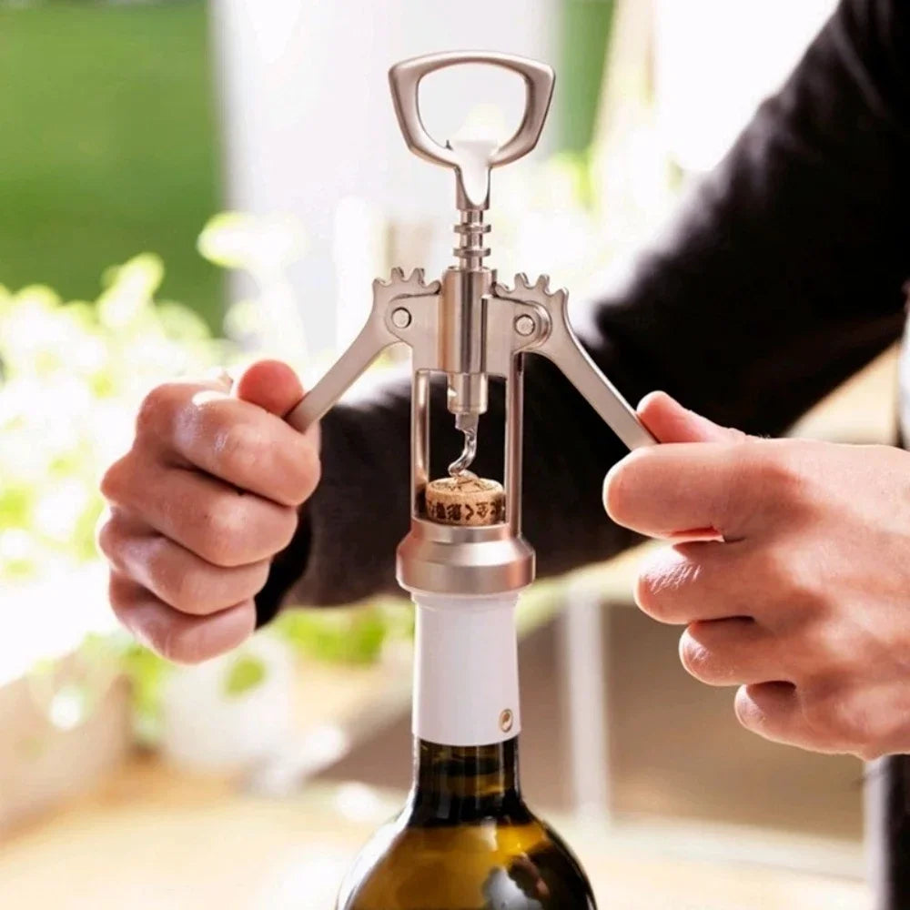 Portable Stainless Steel Red Wine Opener Wing Type Metal Sommeliers Corkscrew Bottle Openers Corkscrews Wine Cork Remover Oasis Select