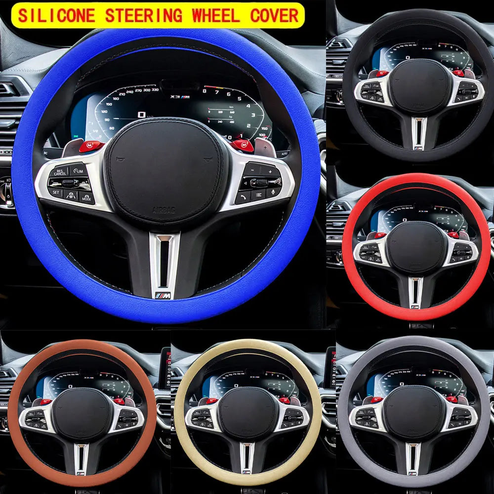 Silicone Steering Wheel Cover – Universal Anti-Slip, 6 Colors