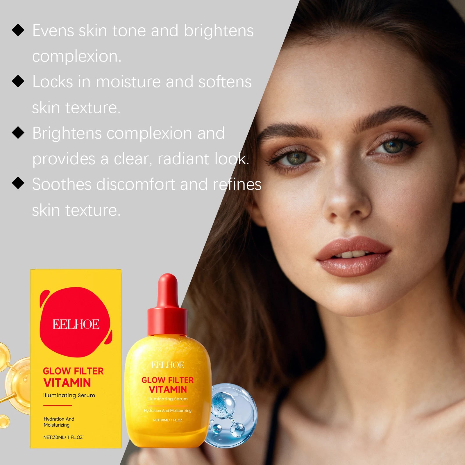 Vitamin C Illuminating Serum Brightening & Hydrating Facial Serum Even Skin Tone Soothes Dryness Daily Skincare Glowing Essence Oasis Select