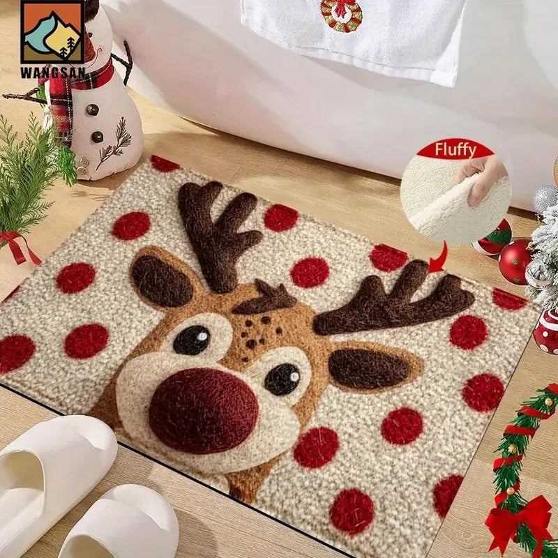 Christmas Carpet Door Merry Christmas Mat Festival Santa Claus Outdoor Decorations Home 2025 Navidad Xmas Ornament New Year 2026 Oasis Select F