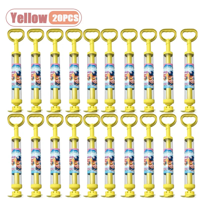 Large Capacity Double Nozzle Water Spray Toy for Kids Water Fight Splash Blaster Pull String Outdoor Summer Beach Play Oasis Select Yellow-20PCS