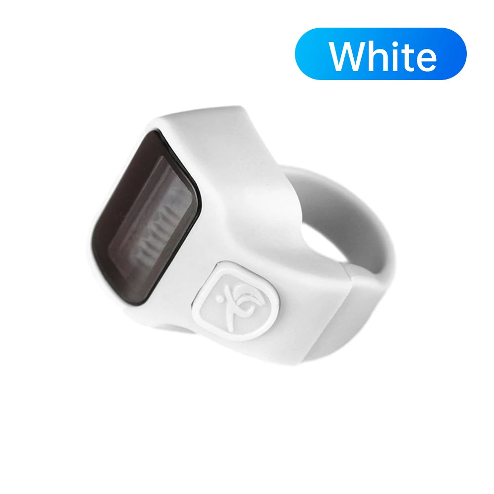 Mini Ring Shape Finger Counter LCD Electronic Digital Tally Counter Smart Ring Click Lap Counter Event Clicker Finger Counters Oasis Select White