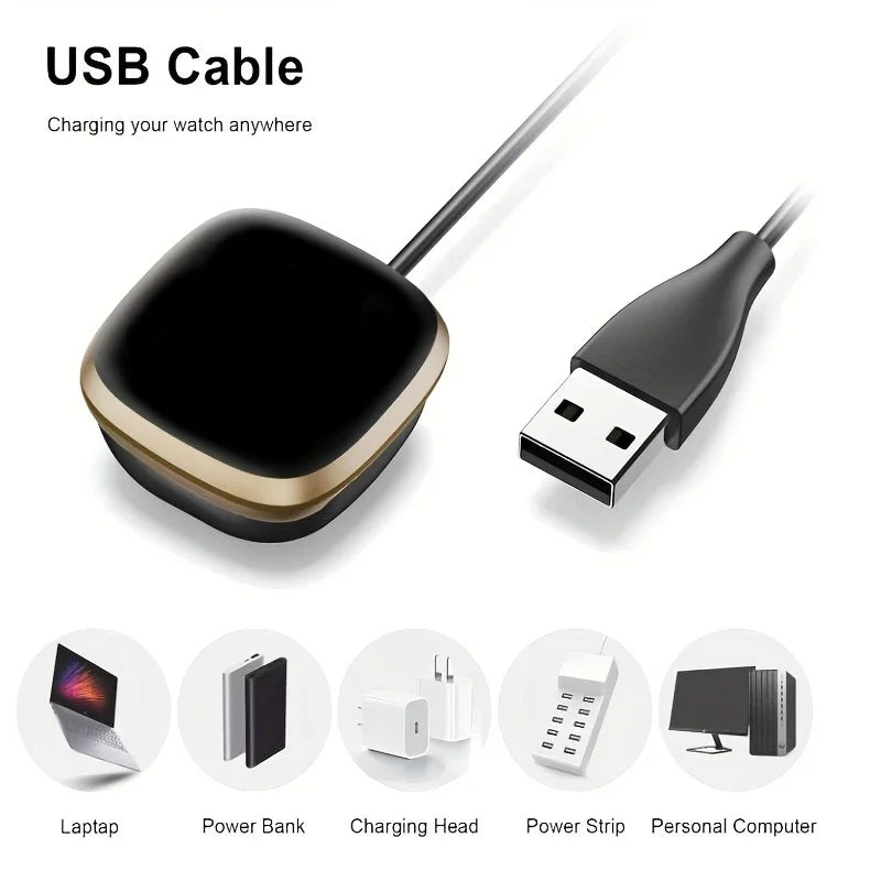 Magnetic USB Charger for Fitbit Versa 4, Versa 3, Sense & Sense 2 Smartwatch Charger Oasis Select