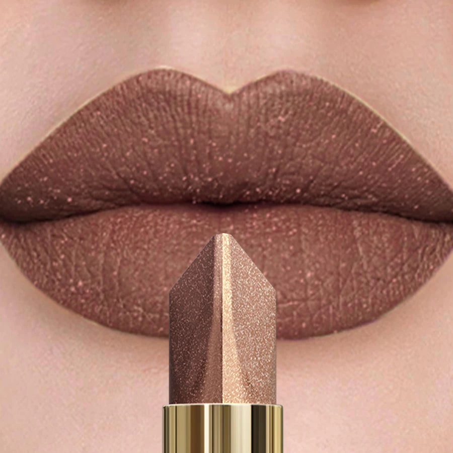 KAFURUX Glitter Two-Tone Metallic Lipstick | Matte Pearlescent