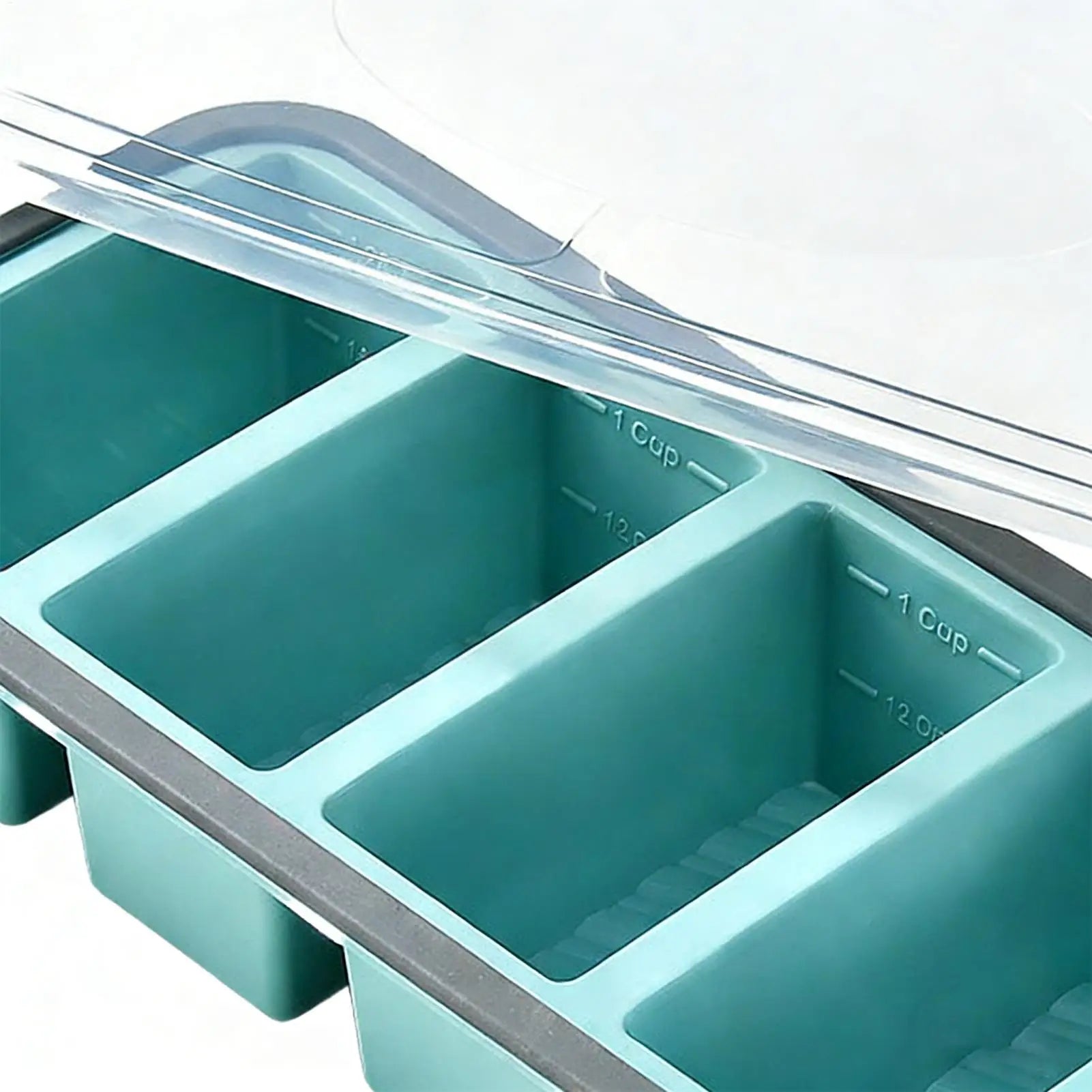 Silicone Freezer Tray Mold with Lid Storage Box Food Box Ice Cubes Tray Mold Storage Containers for Soup Broth Meal Prep Oasis Select
